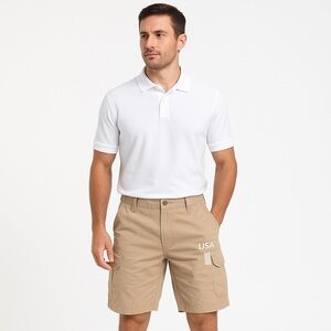 HWB Outdoor Men's Tactical Khaki Cargo Shorts, Size M. NWT!